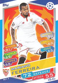 Mariano Ferreira Sevilla FC 2016/17 Topps Match Attax CL #SEV03